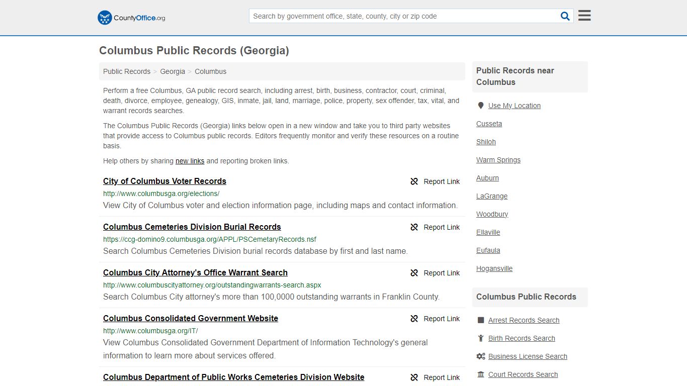 Public Records - Columbus, GA (Business, Criminal, GIS, Property ...